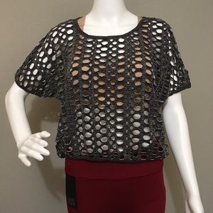 NWT Hole Pattern Crop Top - Black (M)